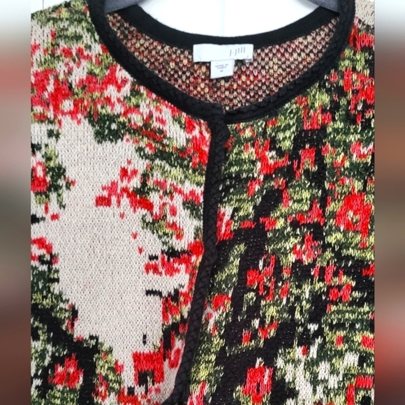 J. Jill Luxurious Multi Scenic Knit Cardigan Duster Sweater - Picture 2 of 14